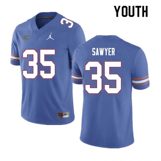 Youth Florida Gators #35 William Sawyer NCAA Nike Blue Authentic Stitched College Football Jersey IBQ3162VM